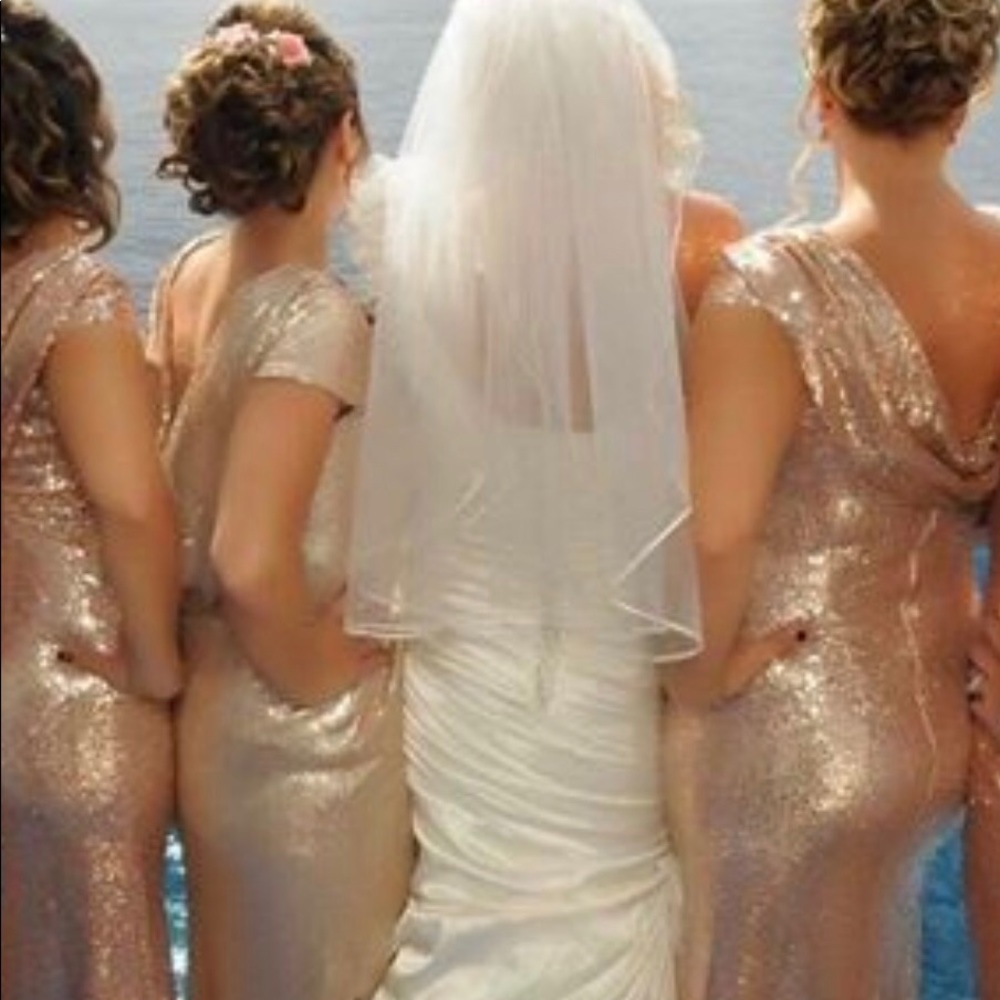 Rose gold sequins dress